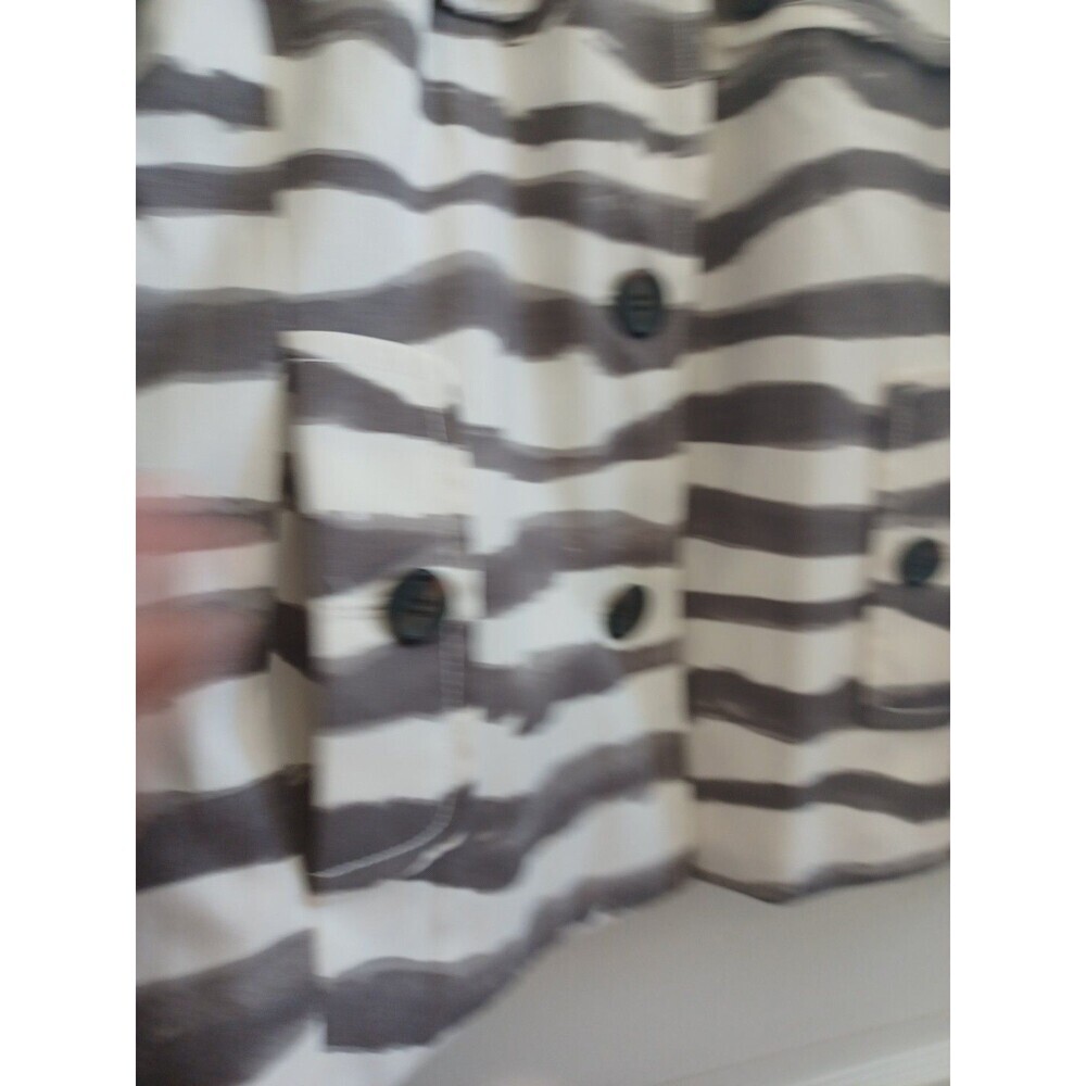 J.Crew zebra swing jacket 12 gray animal print cottonblend short trench classic - Picture 5 of 10